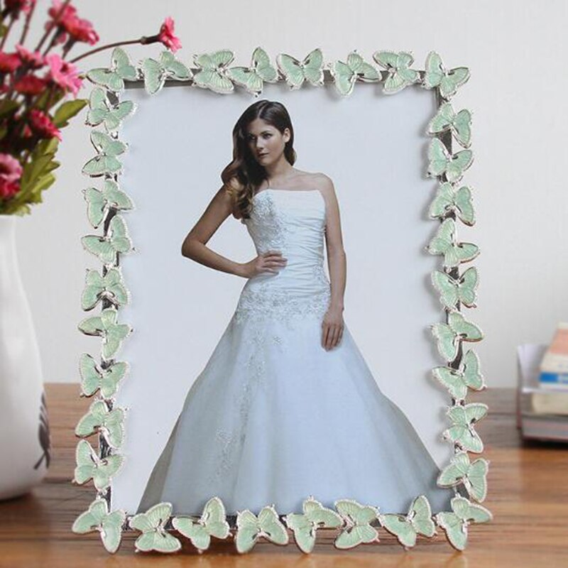 6inch 7inch Metal Butterfly Photo Frame Wedding Bride Photo Decorated Frame Desktop Ornaments for Friend
