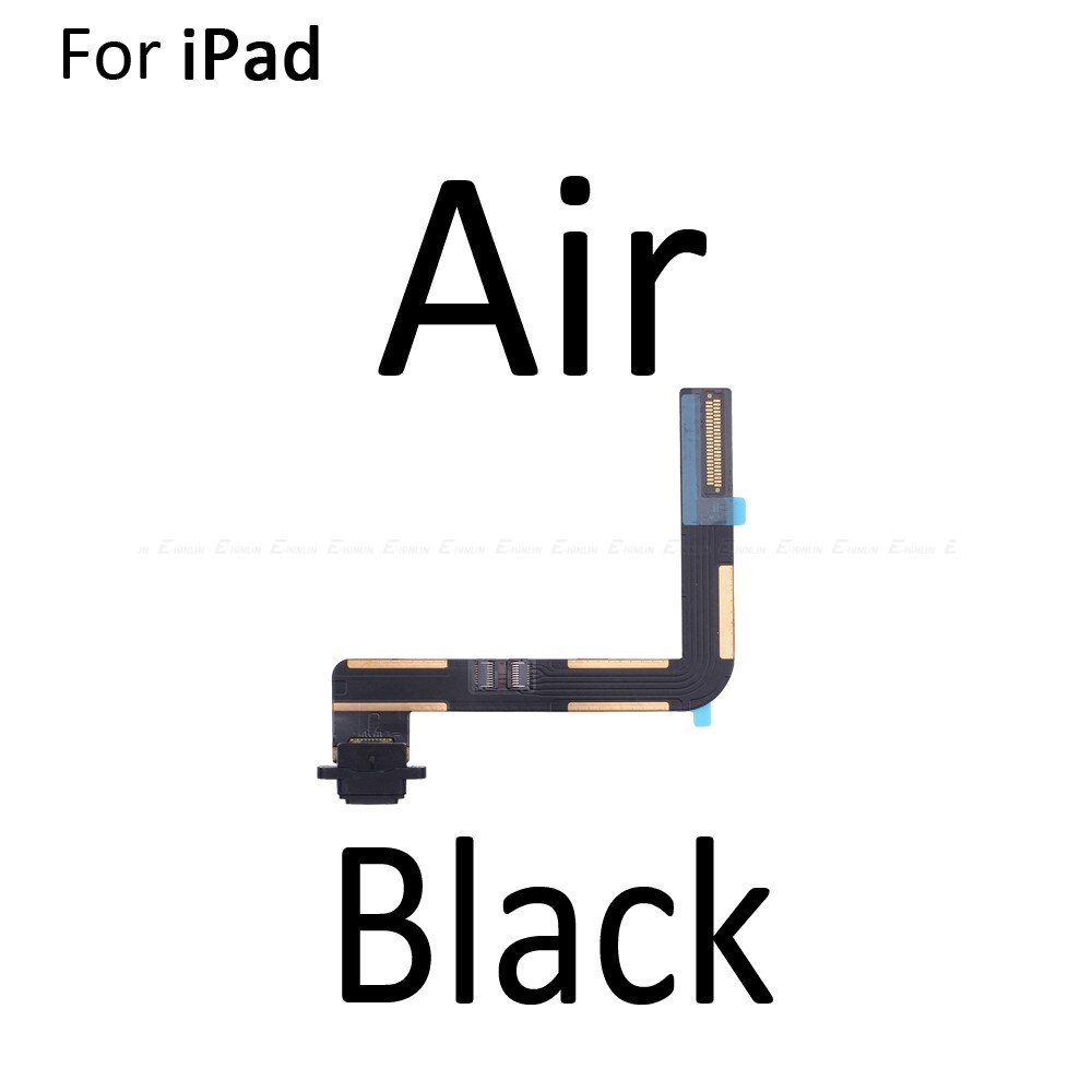 Usb Lader Connector Poort Plug Flex Kabel Voor Ipad 4 Lucht 2 3 Power Opladen Dock Port Flex Reparatie onderdelen: For iPad Air Black