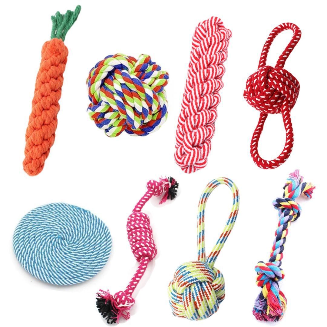 1PC Hond Speelgoed Wortel Knoop Touw Bal Katoenen Touw Halter Puppy Tandenpoetsen Kauwspeeltje Duurzaam Gevlochten Bijtvast Dierbenodigdheden