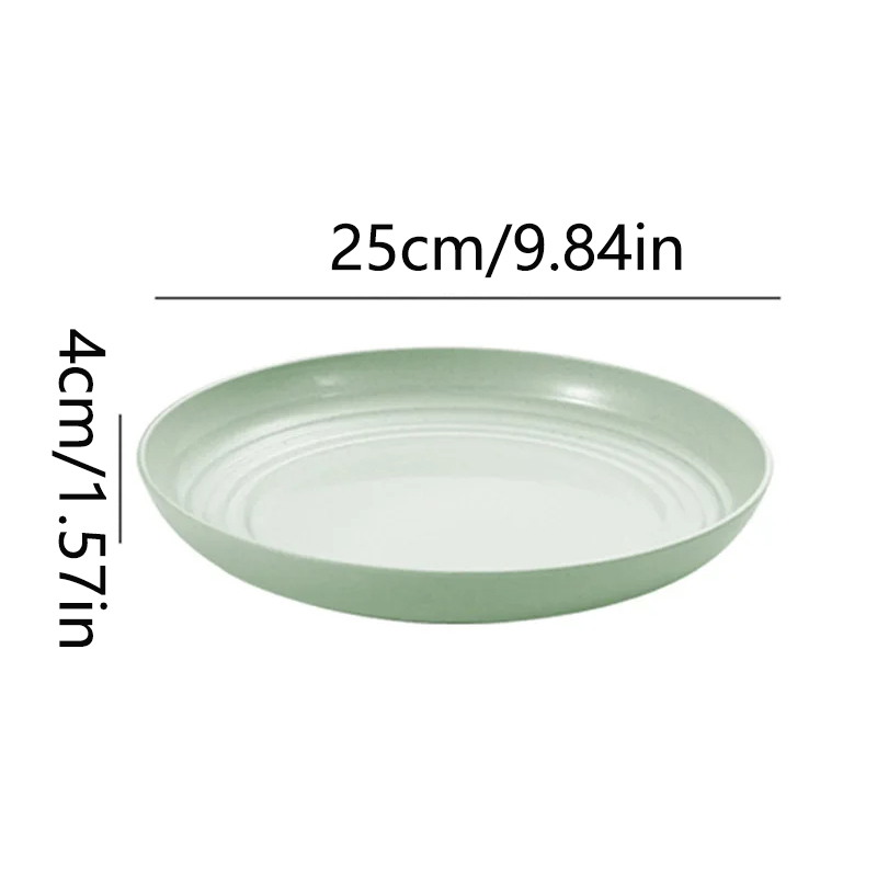 15/19.8/22.5/25cm Wheat Straw Round Plates Salad Dessert Dinner Plate Unbreakable Reusable Microwave Safe Fruit Plate: camel
