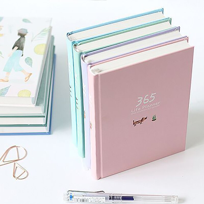 Carnet de notes 365 jours, joli Agenda, planificateur, Page intérieure colorée, Agenda quotidien, Agenda annuel, papeterie scolaire et de bureau