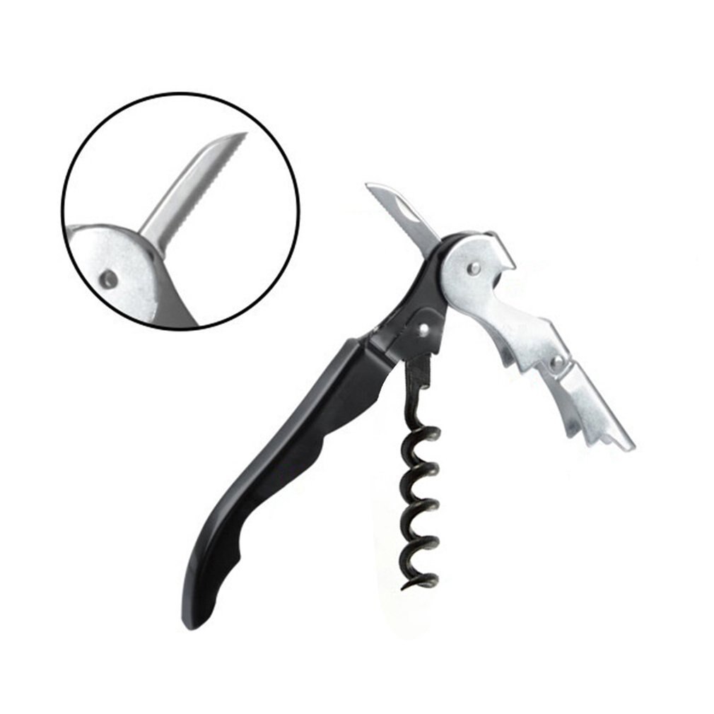 Professionele Rvs Kurk Schroef Corkscrew Multifunctionele Wijn Flesopener Met Plastic Handvat