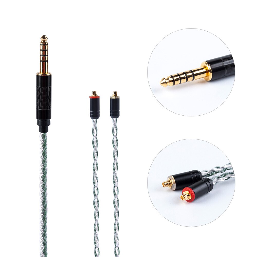 Câble équilibré plaqué argent à 16 noyaux hifivoice 2.5/3.5/4.4MM avec connecteur MMCX/2pin/QDC pour ZS10 Pro AS10 AS16 ZSN C12 BL-03: MMCX4.4