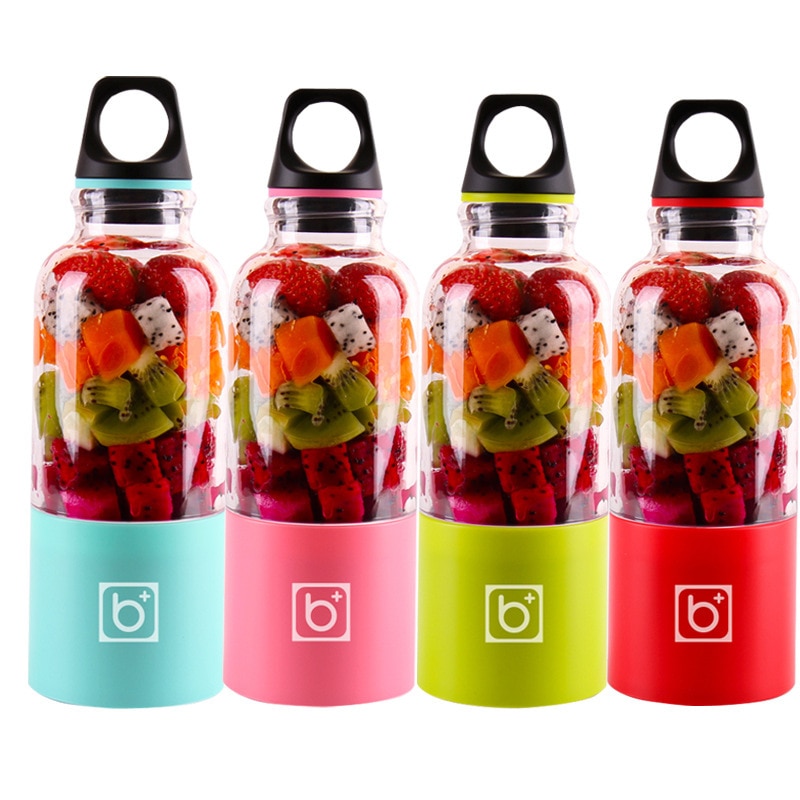 500ml 4 Blade Portable Blender Juicer Machine Mixer Electric Mini Usb Recharge Food Processor Juicer Smoothie Blender Juice Cup