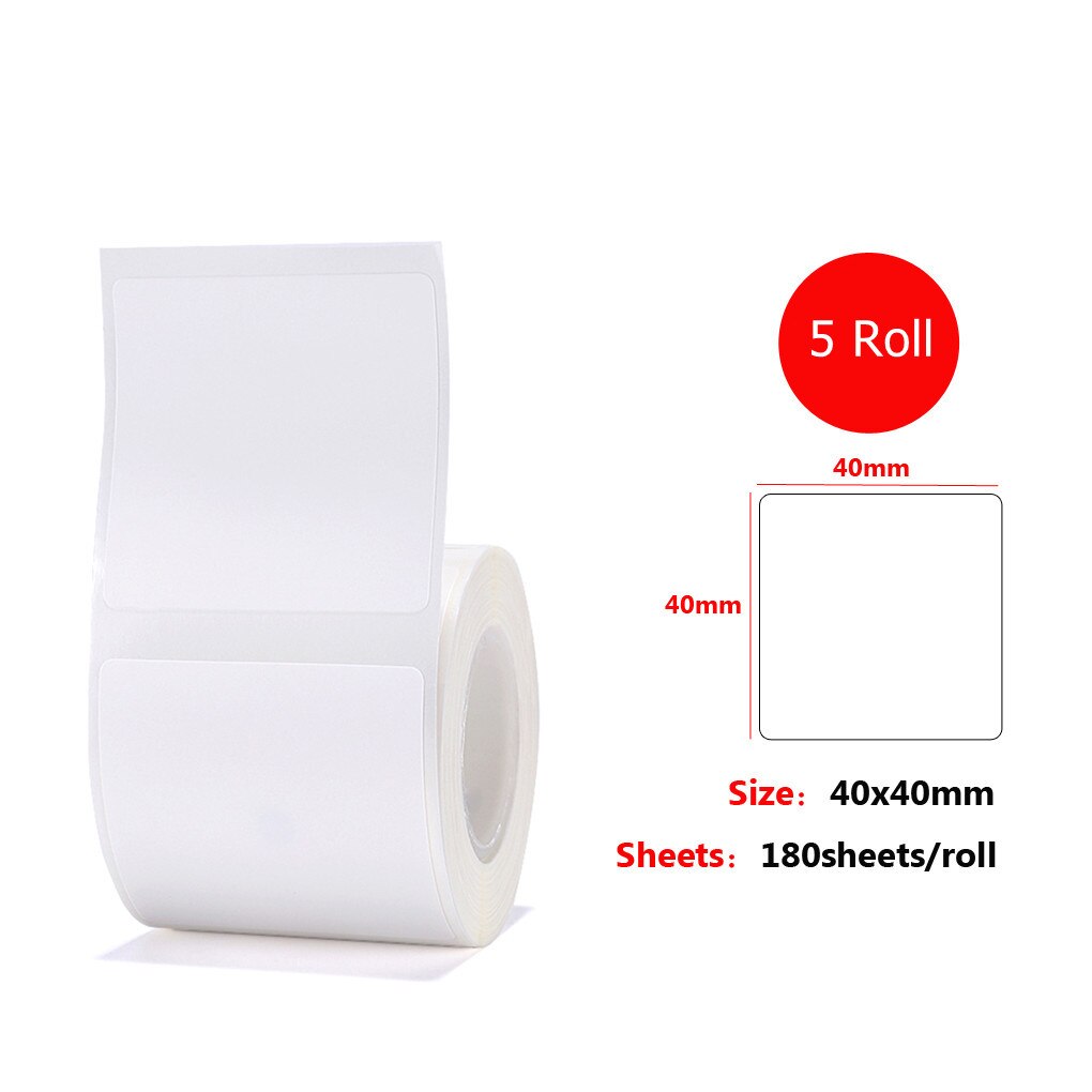 3 Roll Self-Adhesive Label Paper Multi-Purpose Printable Sticker Labels for Niimbot B3S/B11/B21 Thermal Printer Thermal Paper: 40x40 5 Roll