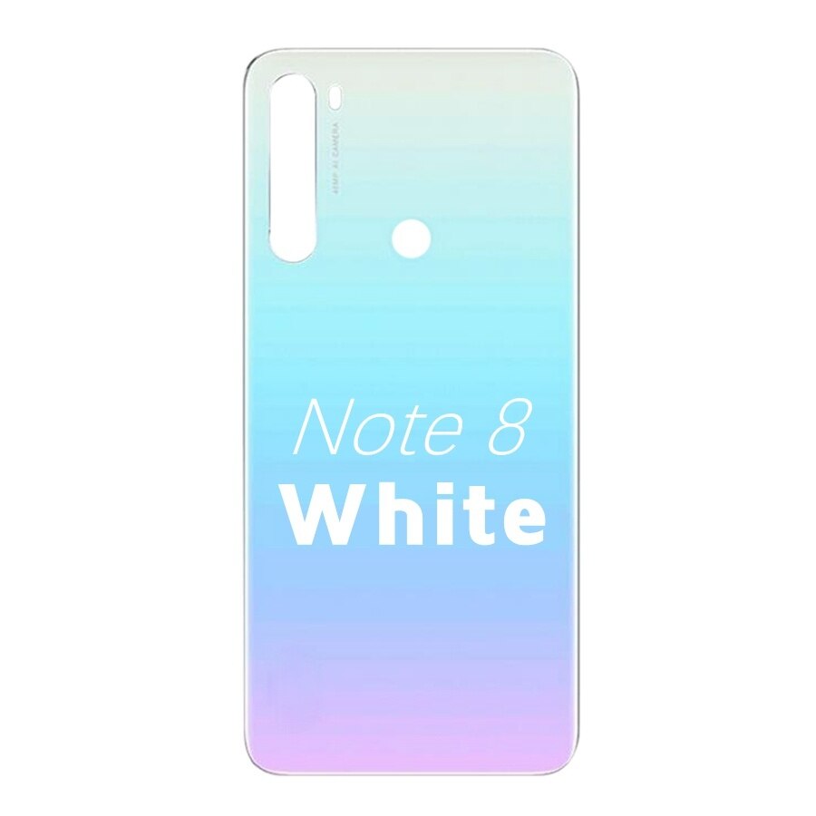 Voltar vidro capa para xiaomi redmi note8 nota 8 pro bateria capa traseira habitação painel da porta substituição + adheisve adesivo m1908c3jh: Note8-White