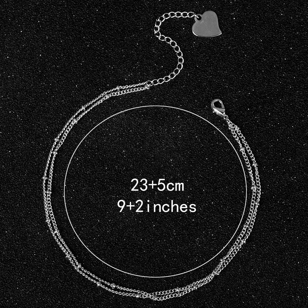 Bohemian Layer Ketting Maan Armband Op Been Enkelbanden Voor Vrouwen Vintage Zilver Kleur Verstelbare Metalen Enkelband Beach Sieraden: heart Tail steel