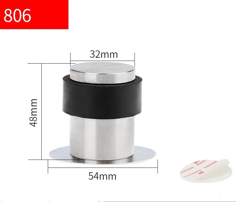 Door buffer, magnetic door buffer, stainless steel bracket, noise free floor door buffer, door protection function: Black/Gold