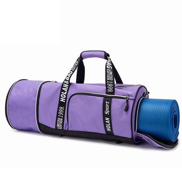 Yogamåtte taske til kvinder pink gym taske dame sports taske til fitness/gym kvinder gym taske sko rum lille gym taske: Blomme