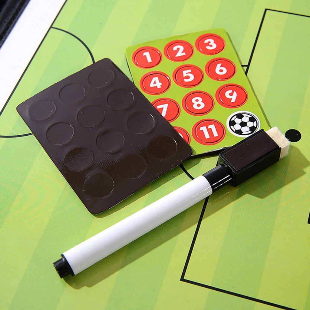 Soccer Table, Trainning Assisitant Teams 2.5 Folding Leather Teaching Table Convenient Magnetic Clipboard Train Soccer Table