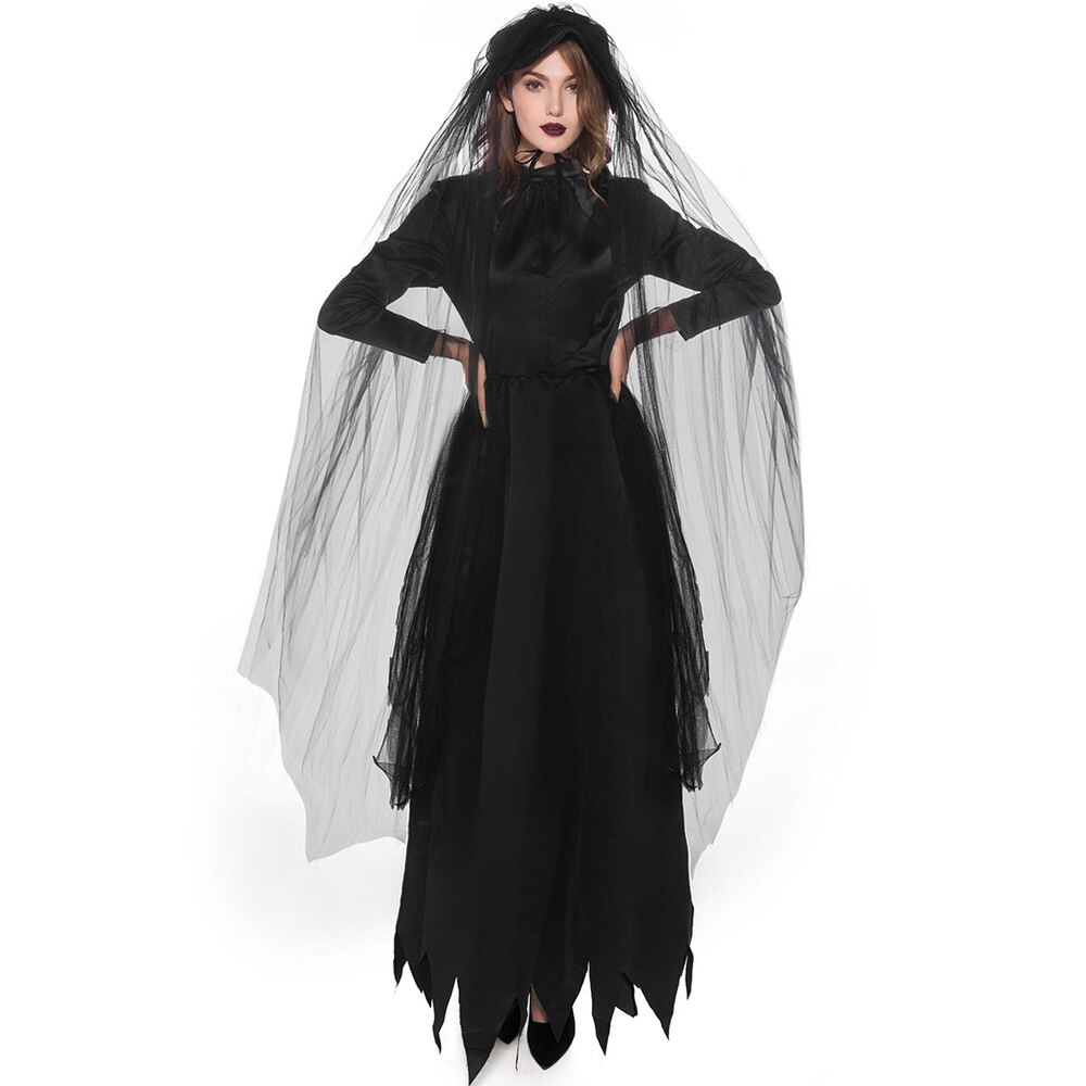 1 Set Halloween Costume Witch Costume Halloween Long Dress Masquerade Clothing: L
