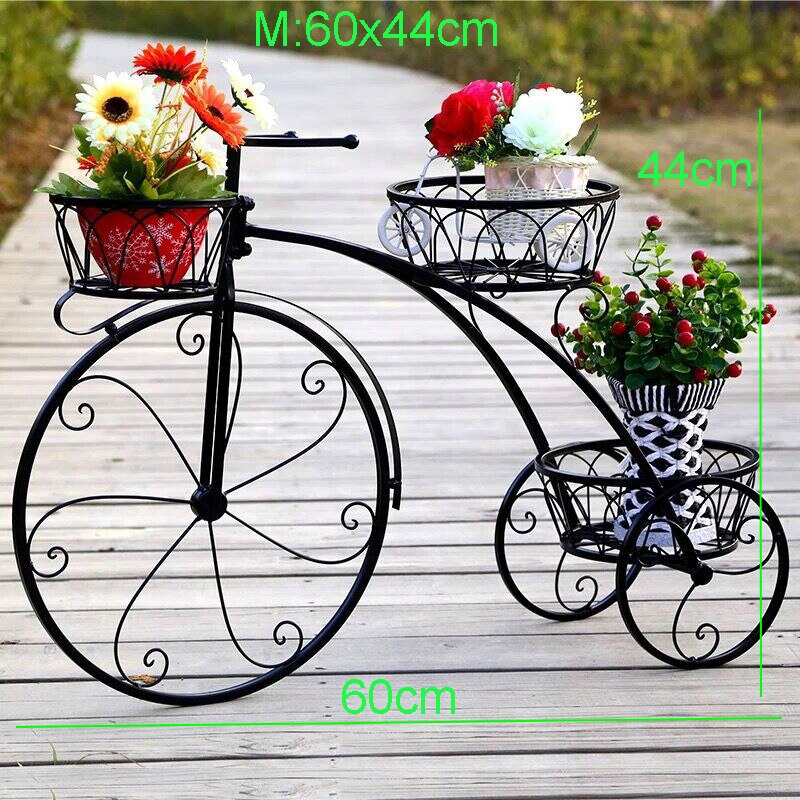 Eisen Anlage Regal Blume Gestell nordisch Metall Boden Regal Multi-schicht Fahrrad Metall verwöhnen Pflanzen Stehen Außen Metall Garten dekore: Schwarz M