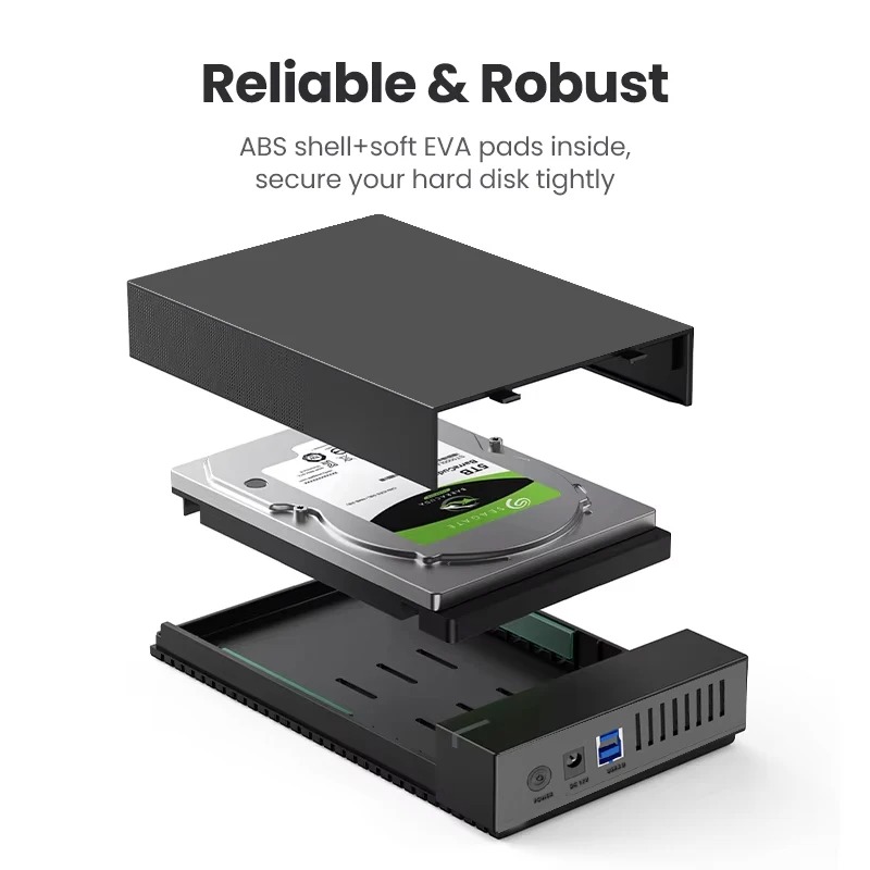 2,5/3,5 Zoll HDD-Gehäuse USB3.0 Festplattengehäuse SATA zu USB 3.0 Externer Festplattenleser 10 TB Adapter für PC Laptop