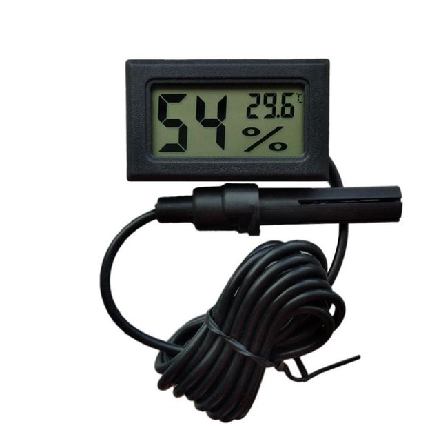 Temperature Sensor Beehive Mini Household Home Supplies Thermometer with Sensor Gauge Greenhouse: Black