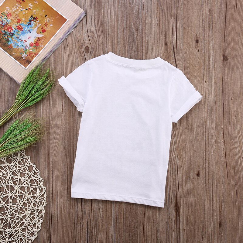 Peuter Kid Baby Meisjes Zomer Katoen Losse Tops T-shirt Casual Shirts Tee Korte Mouw 2-6Y