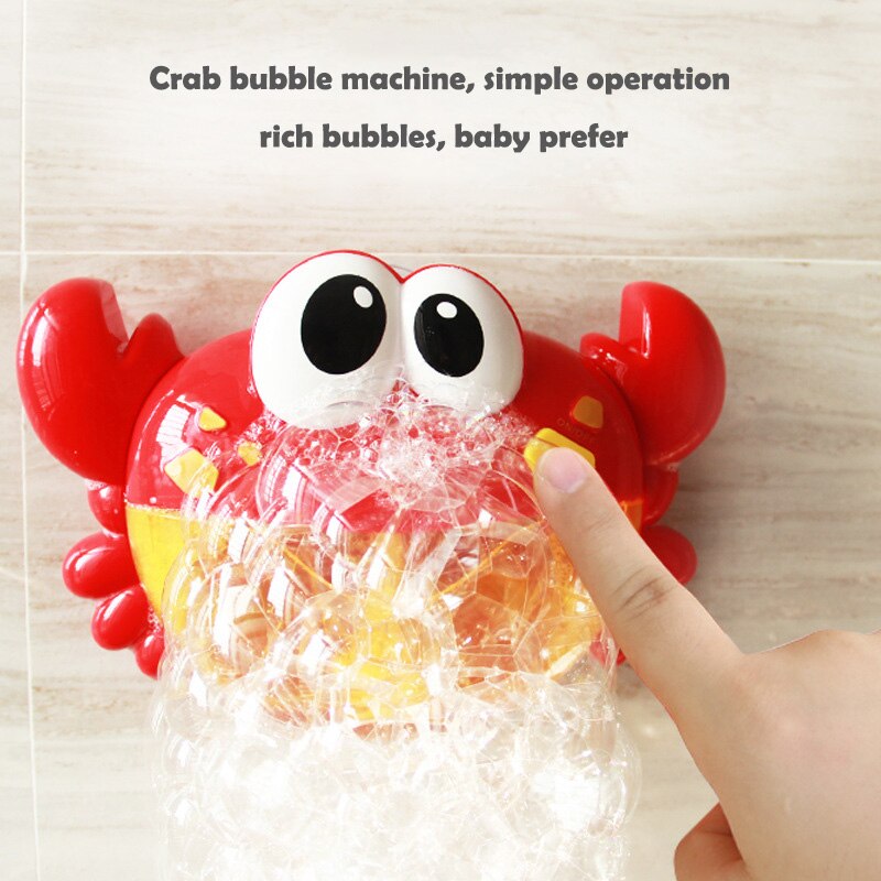 Bubble Crab Bath Toy Bubble Machine Crabs Frog Music Bathtub Soap Automatic Bubble Maker Bathroom for Toddlers Baby Kid Toy