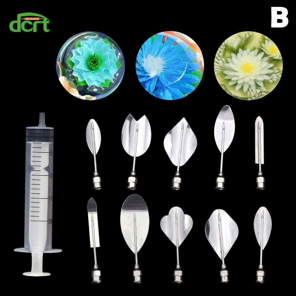 30pcs/set 3D Jelly Art Needles Tools Carnation Cake Jello Gelatin Tools Pudding Nozzle Cake Decorating Tools