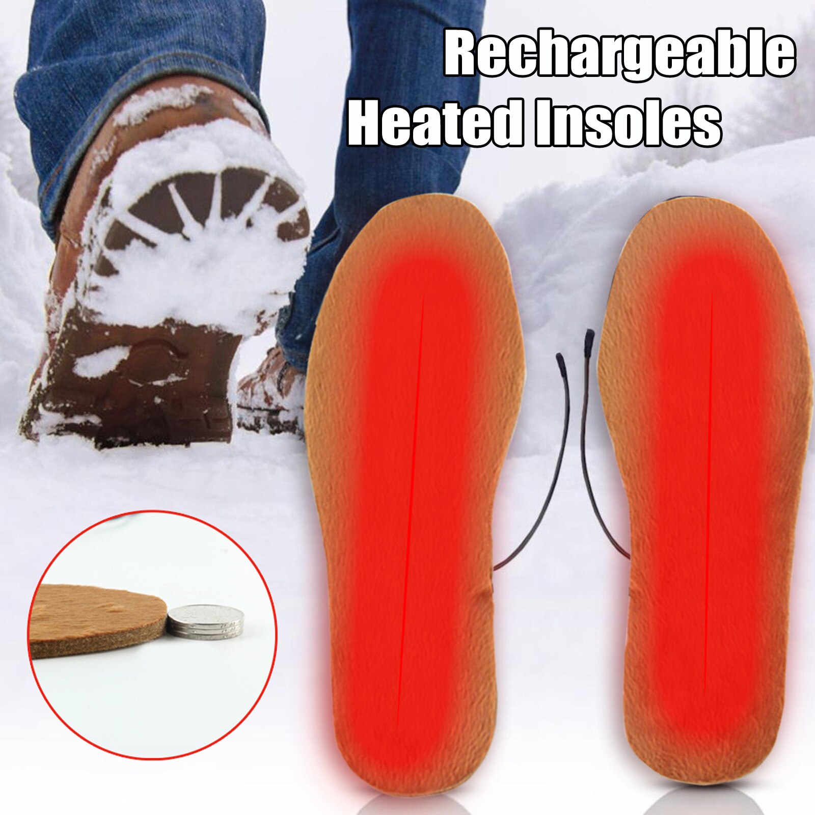 3 Temperature Level Rechargeable Heated Insole Comfortable Can Be Cut Heated Insole Usb Remote Control Wireless Foot Warmer d1