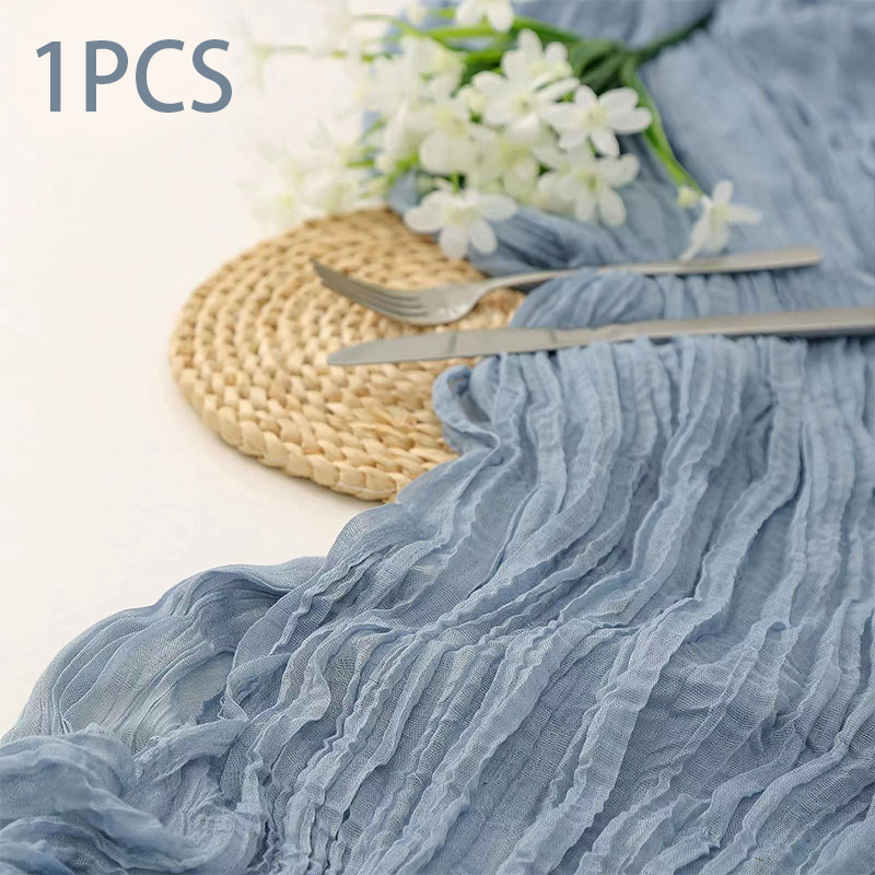 90 x 400cm halvtransparent gasbinda bordslöpare matsal vintage bröllop brud jul banketter fest valv tårtdekoration: 30*220cm / Röd