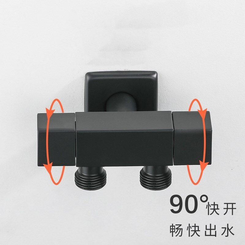 G1/2 Three-way Valve One Into Two Out Dual Angle Valve Washing Machine Toilet Multi-function Tap