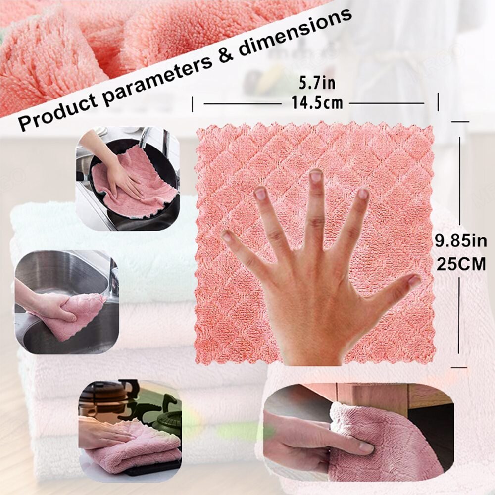 Microfiber Cloth Kitchen Towel Rags Water Absorbent High-Efficiency Tableware Towel Kitchen Tools Household Cleaning Cloths 