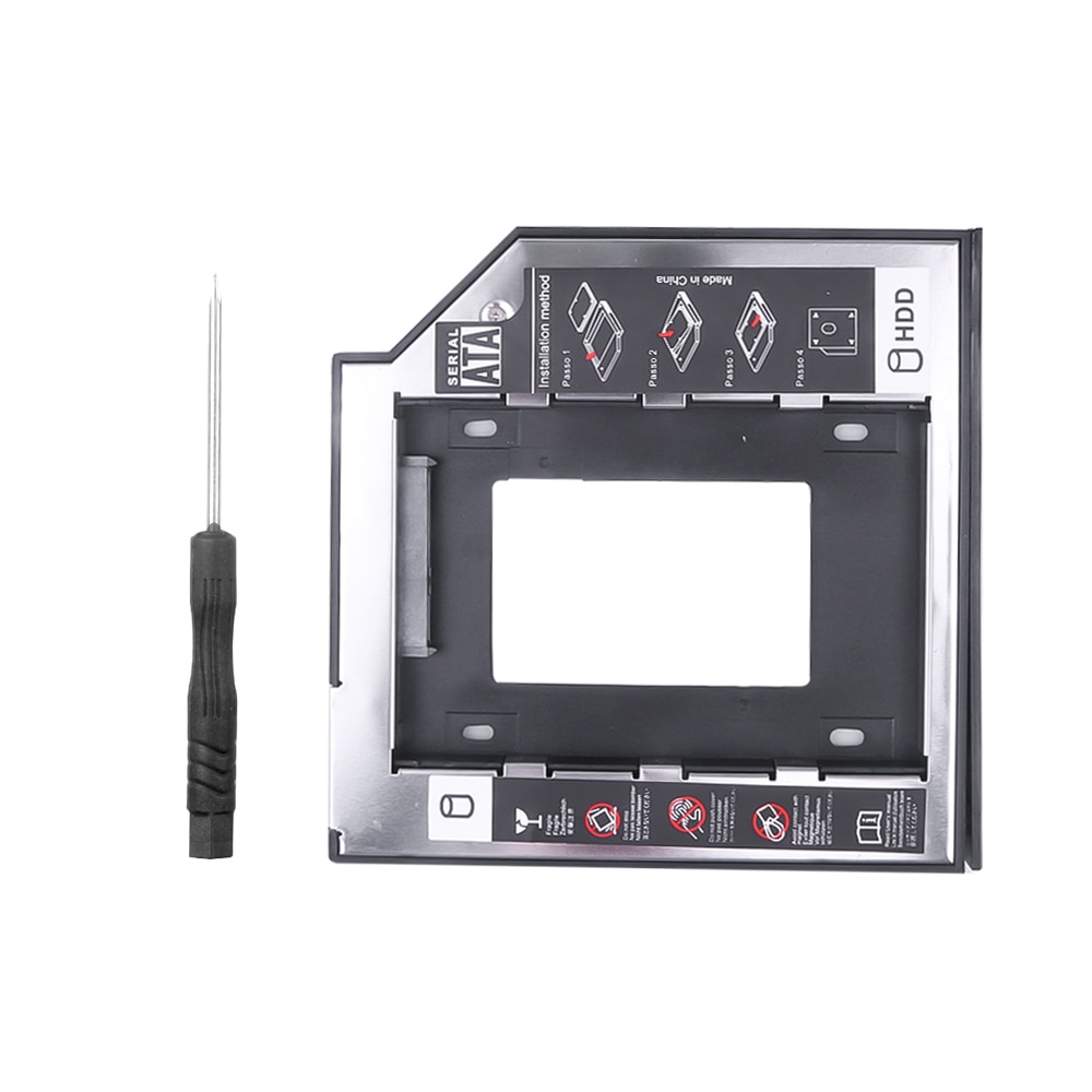 Universal SATA 3.0 2nd HDD Caddy 9.5mm For 2.5" SSD Case HDD Enclosure Latest With LED For Laptop DVD CD ROM