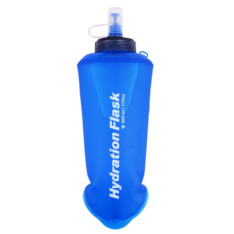 500ml Foldable Drinking Water Bottle Bag Pouch Outdoor Hiking Camping Water Bag Soft Flask Squeeze for Running Cycling: Default Title