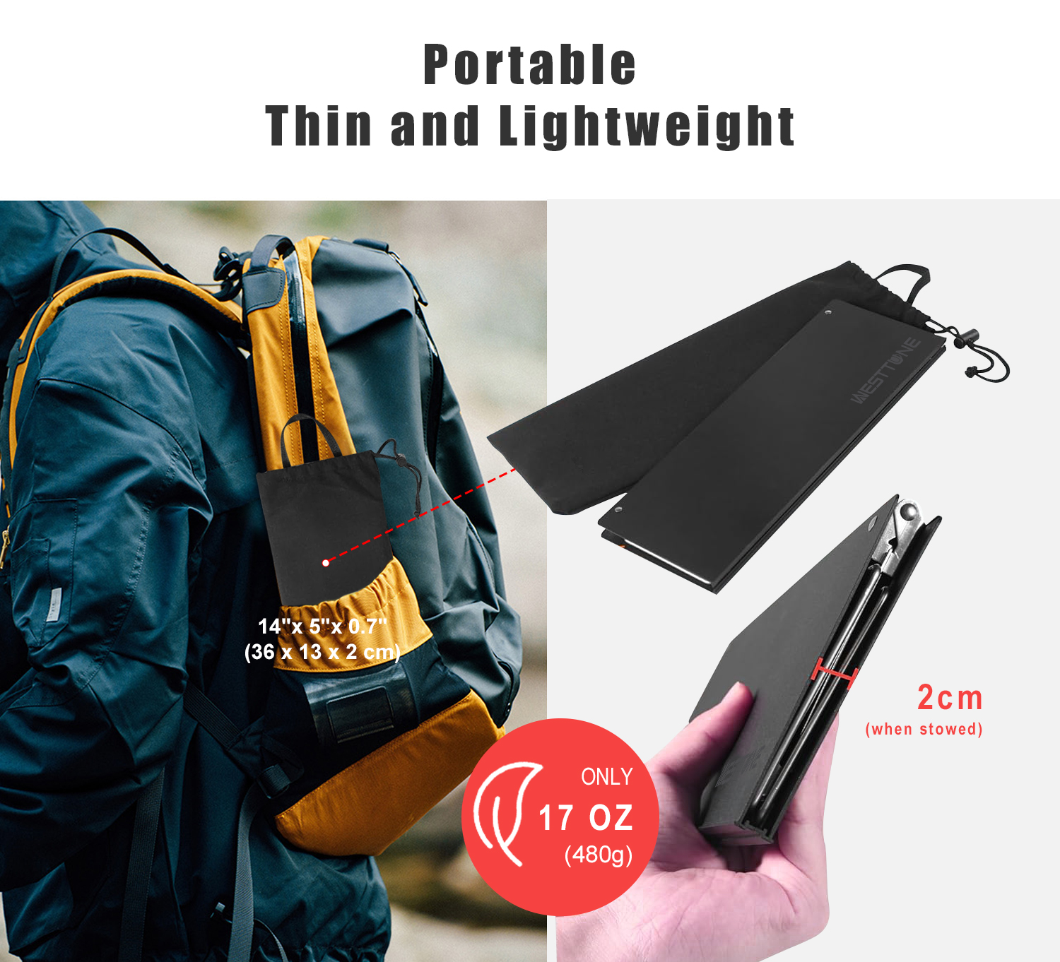 WESTTUNE Compacte mini-kampeertafel Draagbare ultralichte opvouwbare tenttafel Aluminium opvouwbare buitentafel voor wandelen