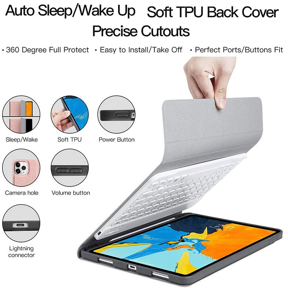 Toetsenbord Case Voor Ipad Pro 11 Inch Bluetooth Keyboard Stand Cover Voor Ipad Pro 11 Met Potlood houder Tablet Shell