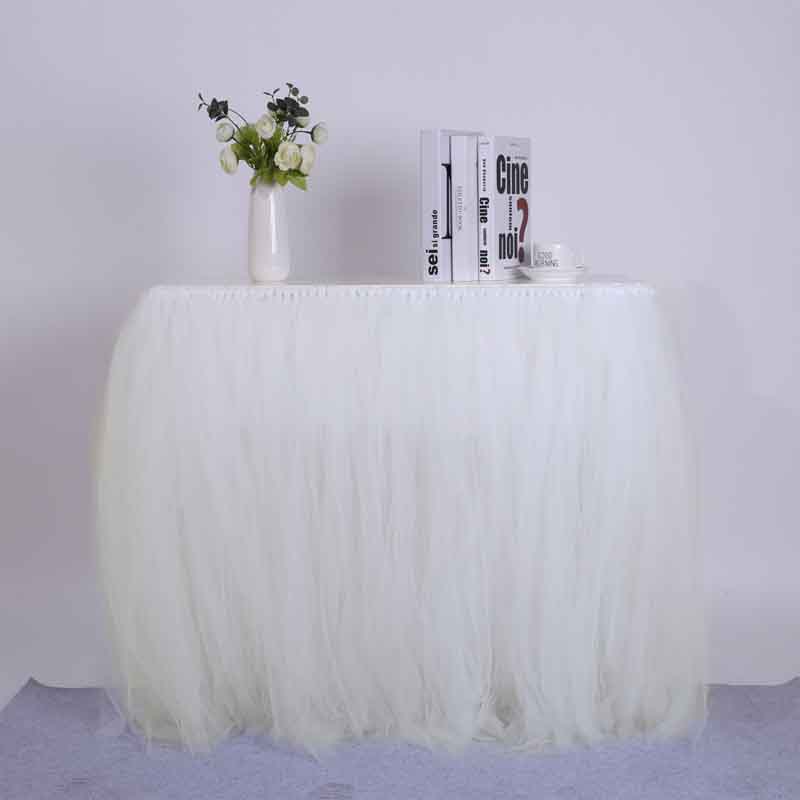 Tulle Tutu Table Skirt Tulle Tableware for Wedding Decoration Baby Shower Party Wedding Table Skirting Home Textile 91.5x80cm: 12