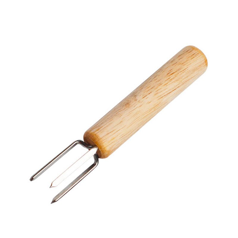 Soportes para maíz, tenedor multifunción para barbacoa, herramienta para maíz, mango de madera, tenedor de acero inoxidable, suministros para barbacoa, 2 uds.