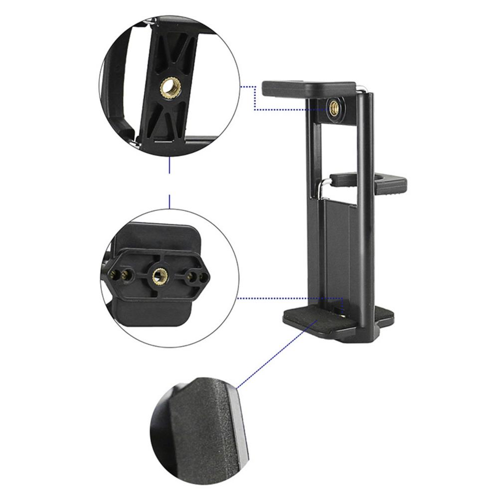 Universal Adjustable Mobile Phone Tablet Clip Clamp Holder Stand U Slot Mount Self-timer Bracket Rack Tripod Accessories