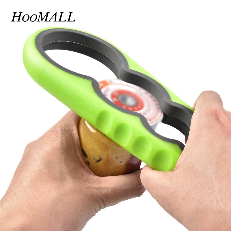 1Pc 4 In 1 Blikopener Handleiding Antislip Twist Cap Fles Launcher Opener Deksel Schroef Jam Fles opener Keuken Gadget