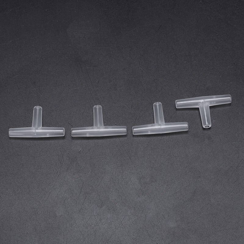 Kunststof t-vormige aquarium 3- -weg luchtklep connectoren 10 stuks wit