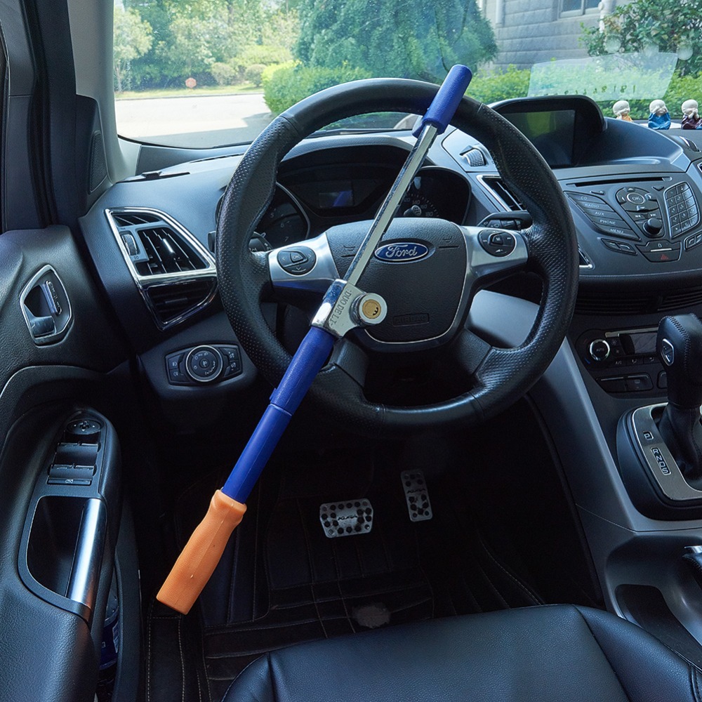 Anti-Theft Steering Wheel Lock Extendable Dourable Hook Car Locks With Safety Hammer