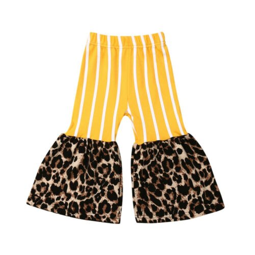 1-6Years Del Bambino Del Capretto Vestiti Della Ragazza A Righe Flare Leopardo Gonne e Pantaloni Pantaloni Delle Ghette Dei Pantaloni