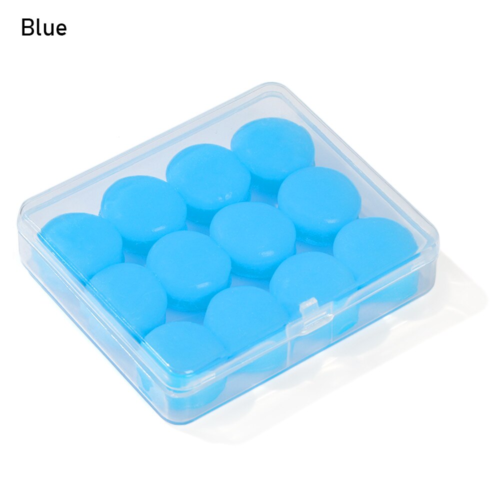 Bouchons d'oreille en Silicone souple, Anti-bruit, stop-bruit, étanche, pour la natation: blue