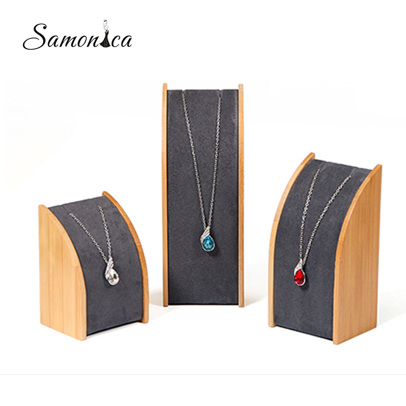 Bamboo Necklace Display Rack Storage Rack Pendant Display Organizer Jewelry Display Jewelry Storage Counter Display Stand