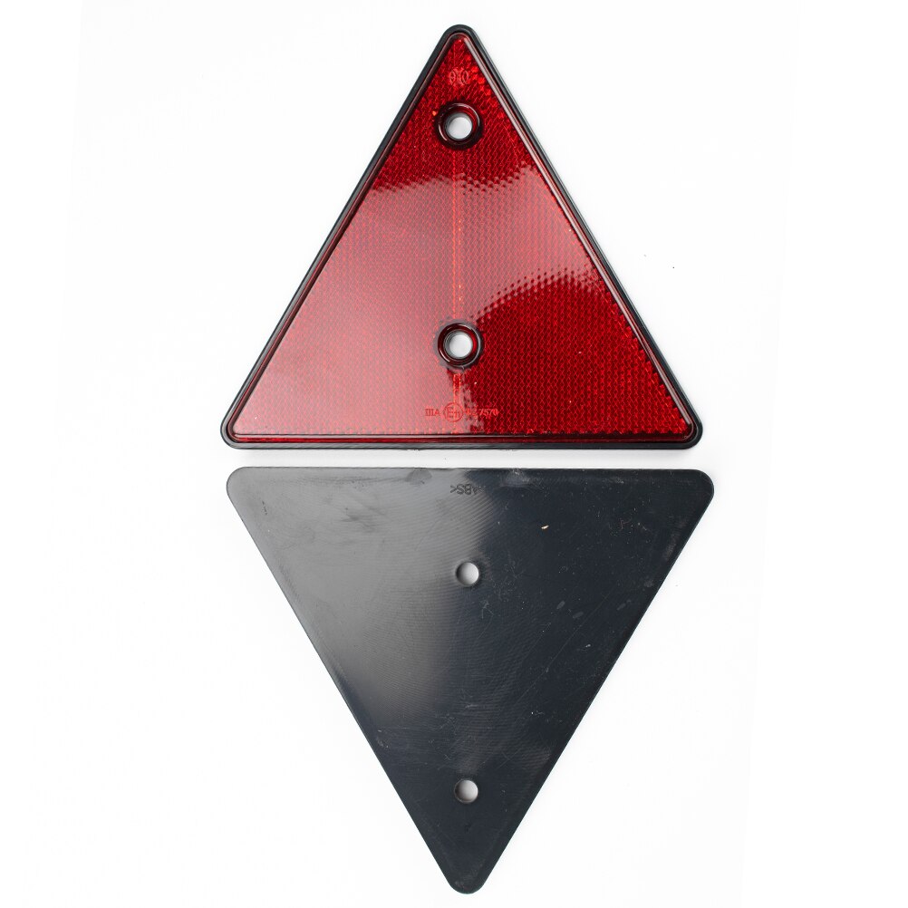 2 x Red Rear Reflectors Triangle Reflective for Gate Posts Safety Reflectors Screw Fit for Trailer Motorcycle Caravan Truck Boat