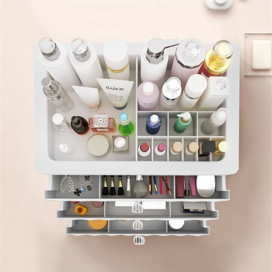 Large Novel Make Up Drawer Organizer Women Makeup Boxes Cosmetics Storage Box Female Jewelry Case Desktop Dresser Tidy Organizer