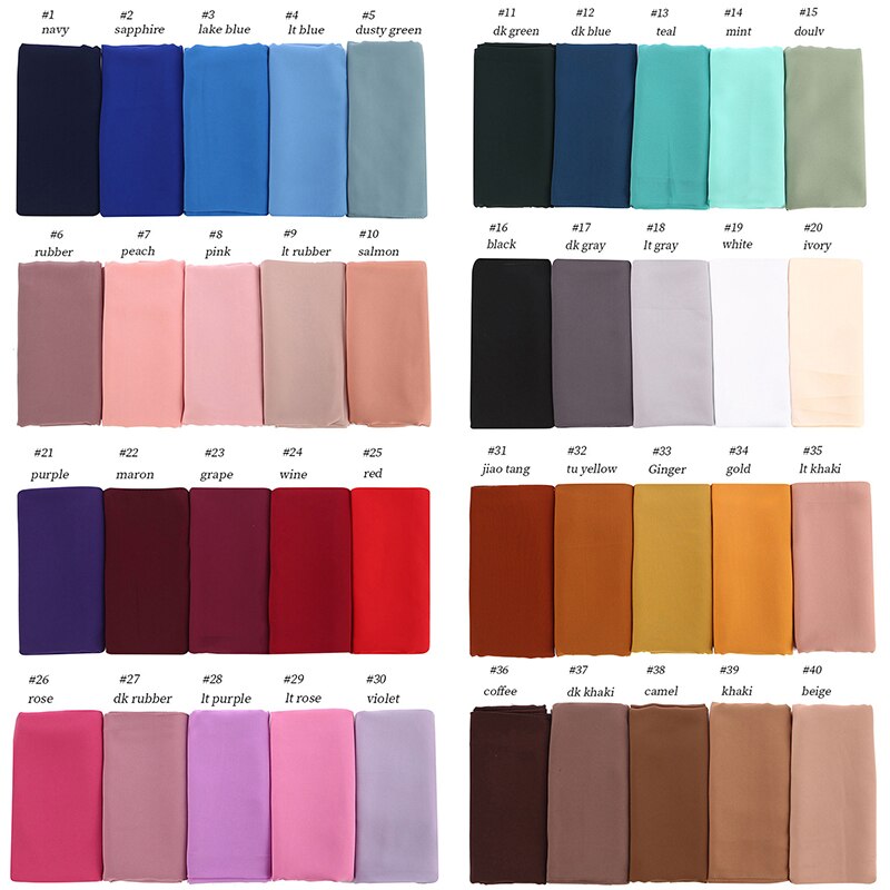 10 pièces/lot femmes en mousseline de soie écharpe plaine bulle en mousseline de soie Hijab châles enveloppes tête écharpe Femme bandeau musulman Hijabs foulards Bandanas