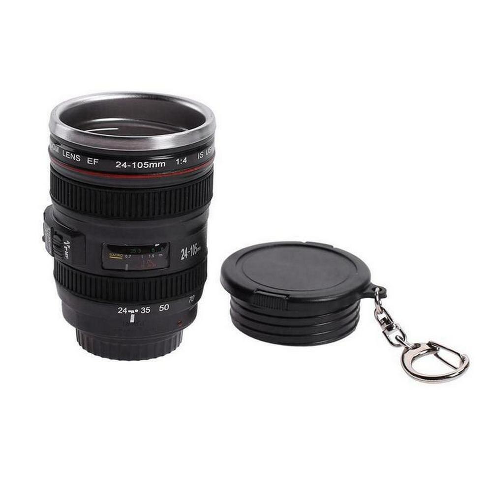 Camping pendentif caméra lentille tasses tasses ABS + acier inoxydable émulation caméra Thermos tasse bouteille d'eau Whisky vin tasses pour extérieur