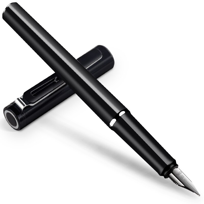 Spiral Ink-absorbing Pen Office Business 0.5mm Thick Signature Student Practice Calligraphy Metal Material Stationery: black