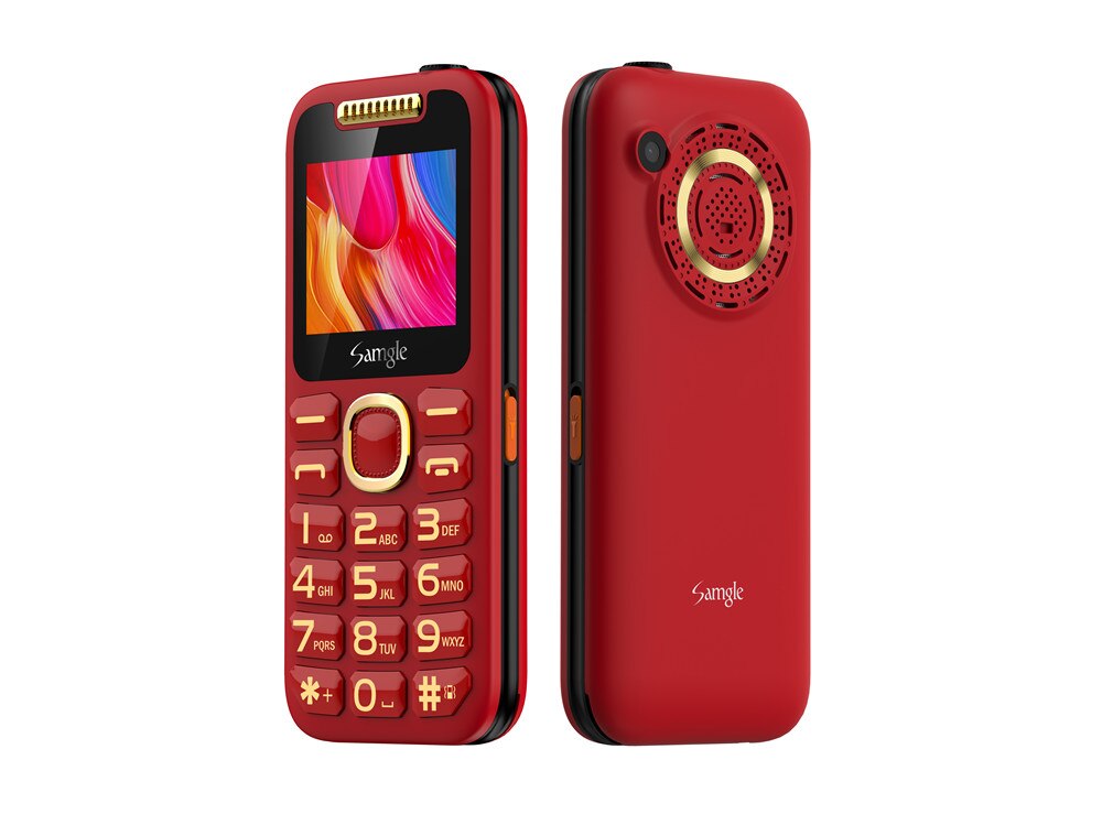 Samgle Halo S2 Wcdma 3G Mobiele Telefoon 2.4 ''Qvga-scherm Torch 1900Mah Avondmaal Luidspreker Gratis Desktop Dual sim Gsm Mobiele Telefoon: Add 16G TF card / red