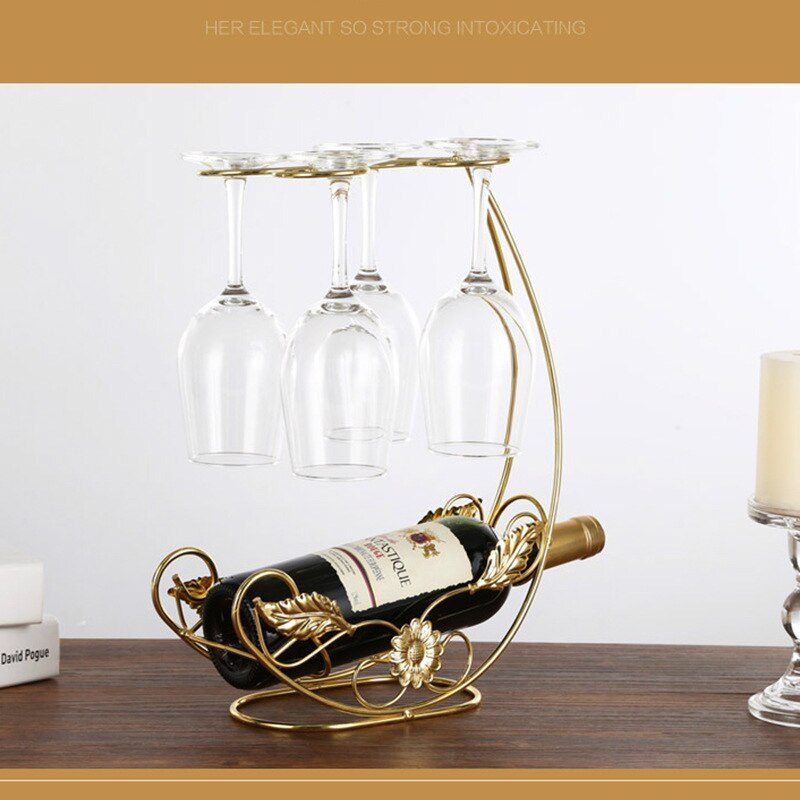 Creatieve Metalen Koper Wijnrek Opknoping Wijnglas Houder Bar Stand Beugel Display Stand Beugel Decoratie