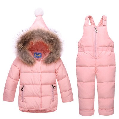 Manteau d'hiver russe pour bébé, veste à capuche, costume de neige en duvet de canard, ensembles de tenues pour filles, vêtements de neige,