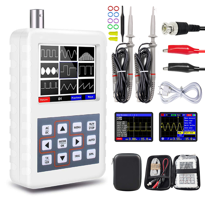 Cleqee DSO PRO 5MHz Handheld Mini Digital Oscilloscope 20MSps Sampling Rate Portable Device: DSO PRO P6100 2PC