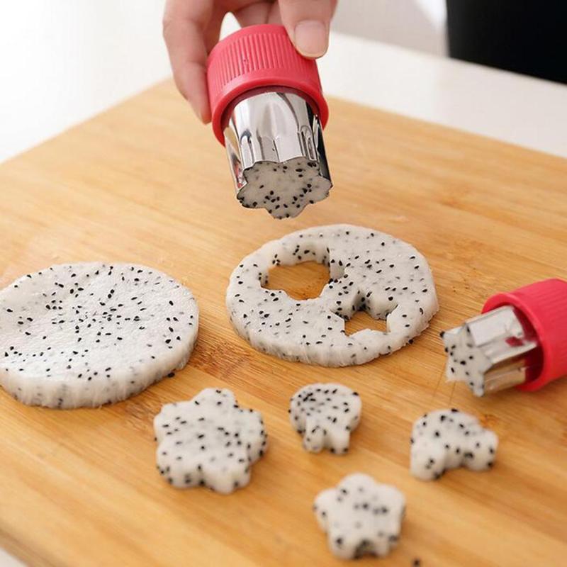 Set van 8 stuks groentesnijders, diy koekjesvormpjes, bloemvormpjes voor kinderen, traktaties, voedselvormpjes en fruitvormpjes.