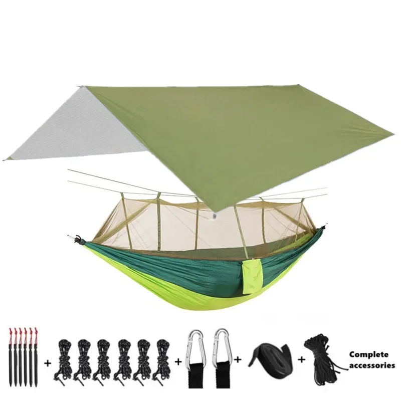 Camping Hangmatten En Accessoires, Waaronder Hangmat Met Mesh Regenvlieg Zeildoek Boomriemen Voor Buitengebruik Wandelen Backpacking Reizen: Marineblauw