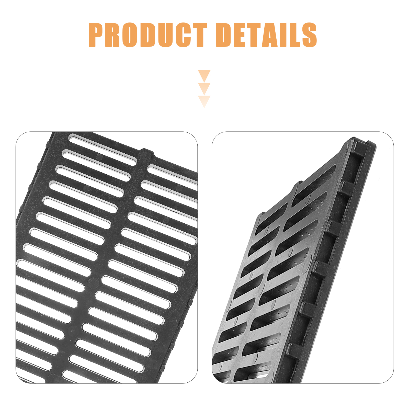 Plastic Trench Cover 500x200x20mm Drain Grate Kitchen Restaurant Sewer Replaceable City Drainage Accessories Resin Manhole Cover